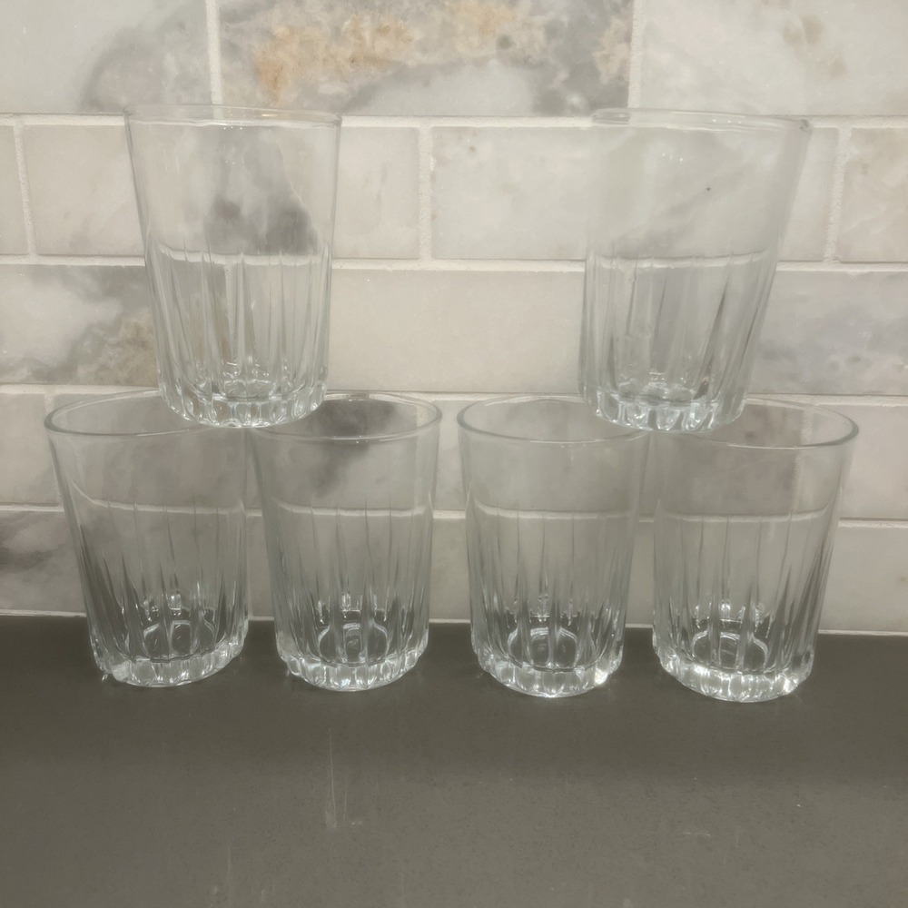 6-vintage KIG Indonesia Clear Glass 6oz